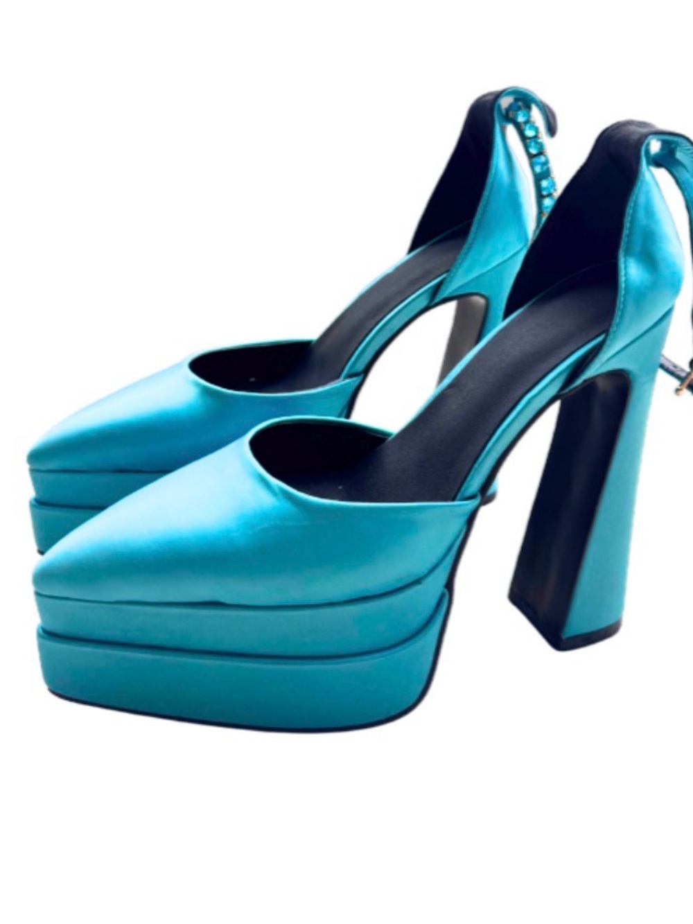 Turquoise Platform Heels